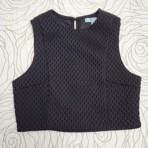 [S] She & Sky Black Sleeveless Crop Top